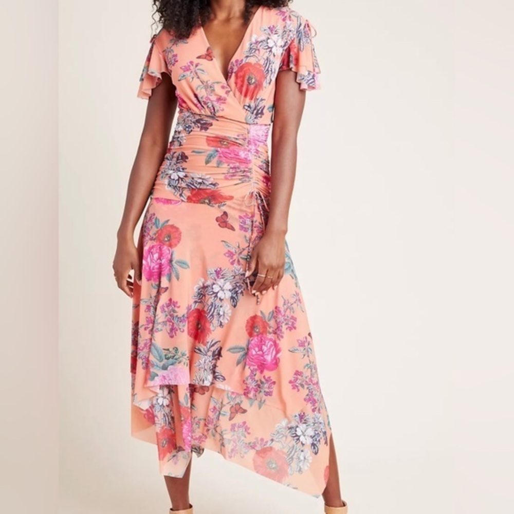 ANTHROPOLOGIE Maeve Simone Floral Midi Dress